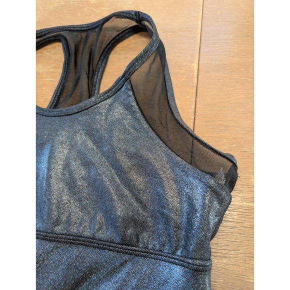 Heroine Sport Metallic Mesh Racerback Sports Bra Top Small Made USA running - Picture 2 of 6